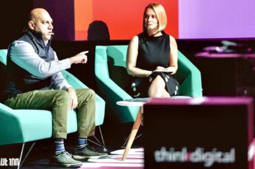 Salim Ismail (Singularity University) and Andreea Esca (ProTV) at UPGRADE 100 Festival, 2019